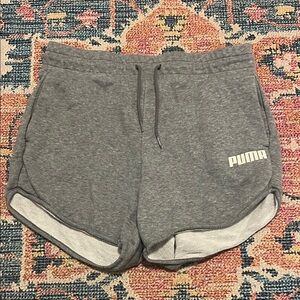 Puma Gray Athletic Shorts with Elastic Waistband